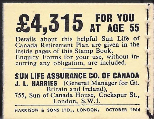 GB Booklets  N18p 2s phosphor October 1964