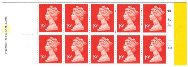 GB Booklets - Window  GP4 10x 19p printed cover Questa