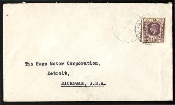 GB 1924 Neat cover to Detroit franked KG5 3d