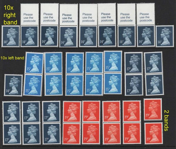 GB Difficult Machins to tuck away 10 of each: 14p dark RB, 15p LB, 17p dark LB, 19p orange 2B um
