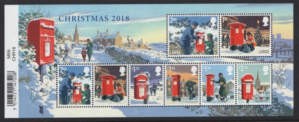 GB 2018 Christmas m/sheet um with barcode, face value £13.15