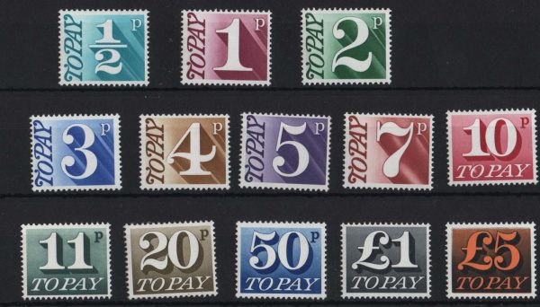 GB 1970 Postage Dues set of 13 ½p - £5 um