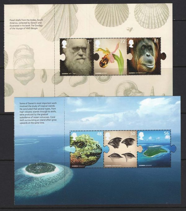 GB 2009 Darwin gummed set of 6 um
