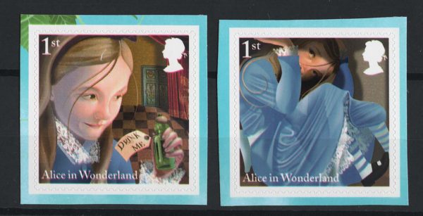 GB 2015 Alice in Wonderland self-adhesives um sg3668-9