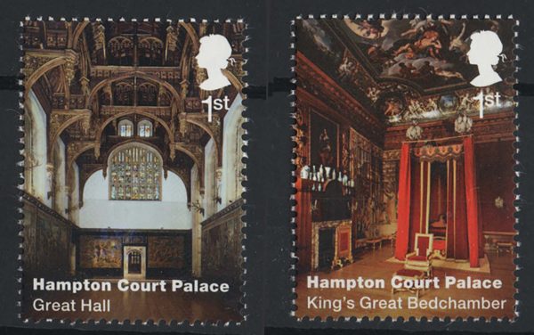 GB 2018 Hampton Court vertical pair um Great Hall/Bedchamber sg4116-7