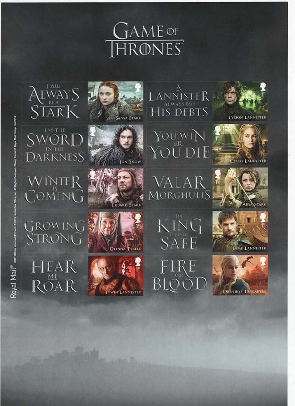 GB 2018 LS110 Games of Thrones Smilers Sheet um