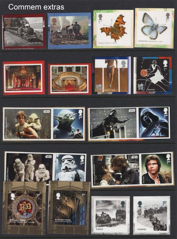 GB 2013 Various 1st self-adhesive Commem 'extras' to 2019 as image um [16]