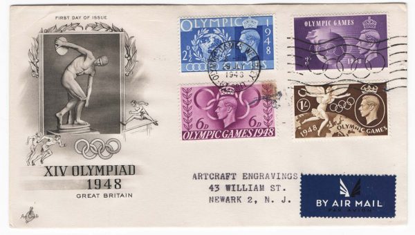 GB 1948 Olympics set of neat illustrated FDC with Olympic Games Wembley slogan c£70