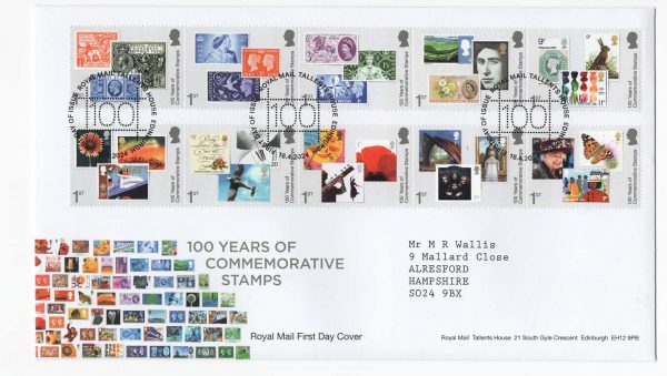 GB 2024 100 years of Commemorative Stamps FDC - fine