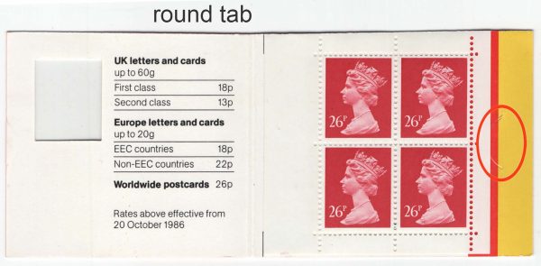 GB Booklets - Window  GE1a 4x 26p round tab