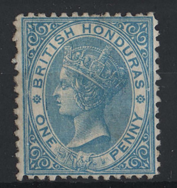 British Honduras 1872 Wmk CC perf 12½ 1d pale blue f mint, nibbled perf sg5 c£100