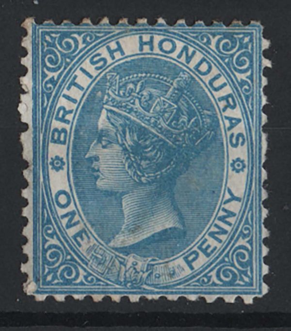 British Honduras 1872 Wmk CC perf 12½ 1d deep blue f mint sg6 c£130
