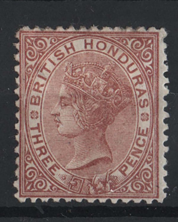 British Honduras 1872 Wmk CC perf 12½ 3d red-brown vf mint sg6 c£180