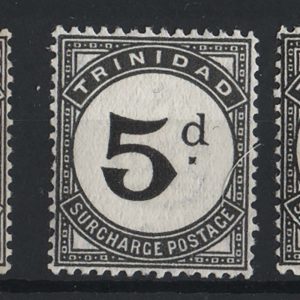 Trinidad 1923 Postage Due wmk script 1d, 2d, 5d - 8d sgD18, etc f mint c£170+