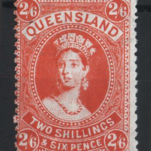 Queensland 1903 2/6d vermilion wmk type 6 crown/Q s/w perf 12½/13 sg270 vf mint, v fresh c£250