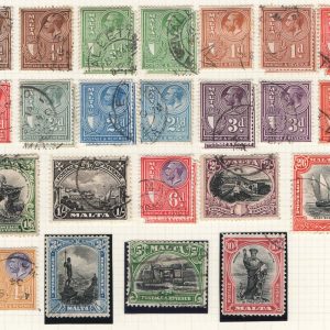 Malta 1930 ¼d - 10s set of 17 inscribed Postage & Revenue fu sg193-209 c£475 + a few extras