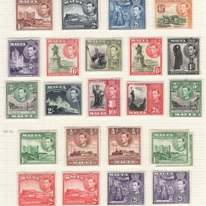 Malta 1938 ½d - 10s set of 21 vf mint sg217-31 + many extras (not sure why ?varieties)
