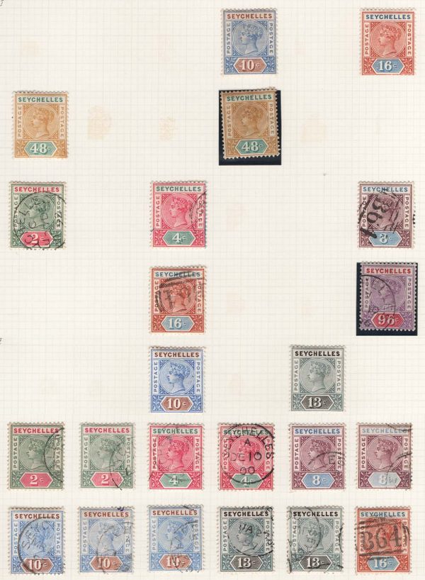 Seychelles 1890 Die 1 and Die 2 m&u range c£240+
