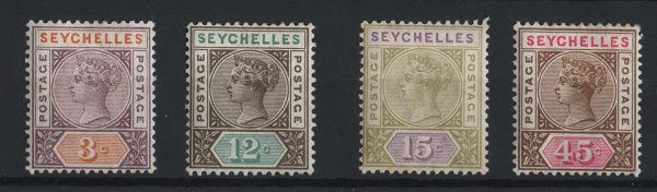 Seychelles 1893 New Values set of 4 f mint sg22-5 c£42