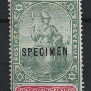 Trinidad 1896 Wmk CA £1 ovpt Specimen f mint sg124s