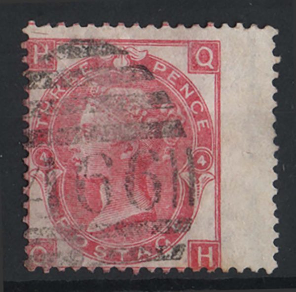 GB 1865 3d rose wmk emblems sg92 vgu c£250