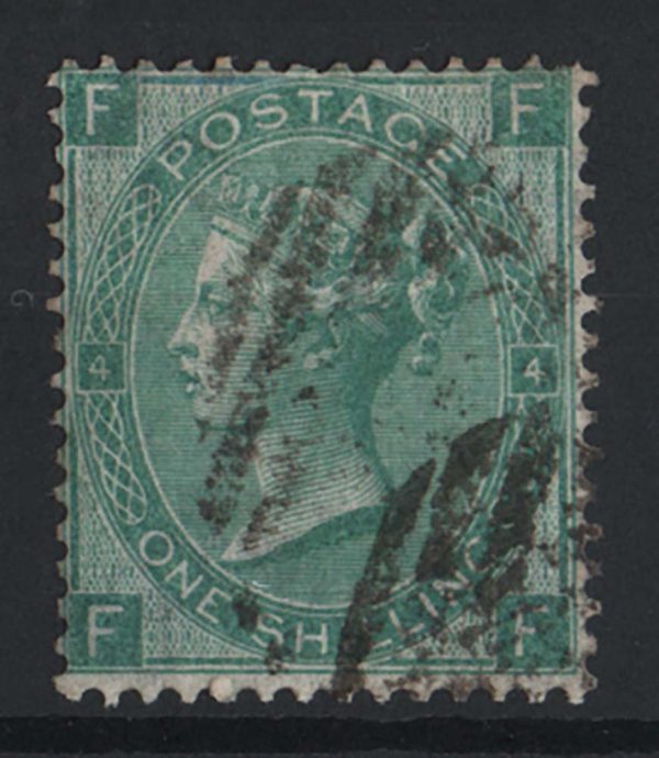 GB 1865 1s green wmk emblems sg101 vgu c£275