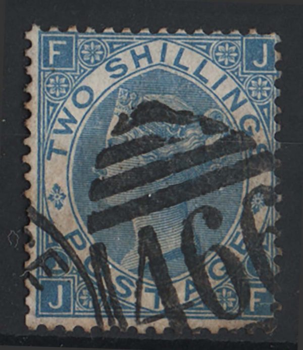 GB 1867 2s dull blue vgu sg118 c£225