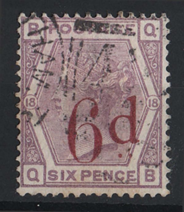 GB 1880 6d on 6d sg161 vfu, good colour c£150