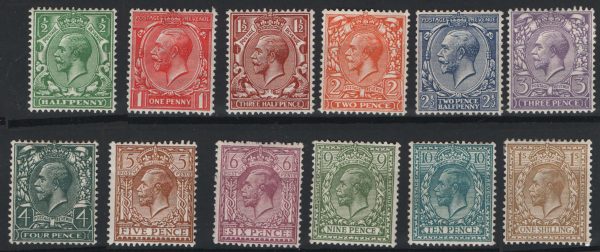 GB 1924 Block cypher ½d - 1s set of 12 f mint sg418-29
