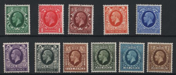 GB 1934 ½d - 1s set of 11 um sg439-49