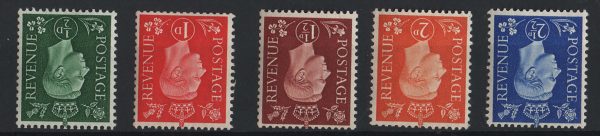 GB 1937 Dark Colours wmk inverted f mint good perfs