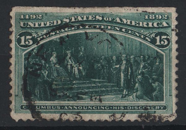 USA 1892 Columbus 15c fu, sheet edge example sg243 c£95