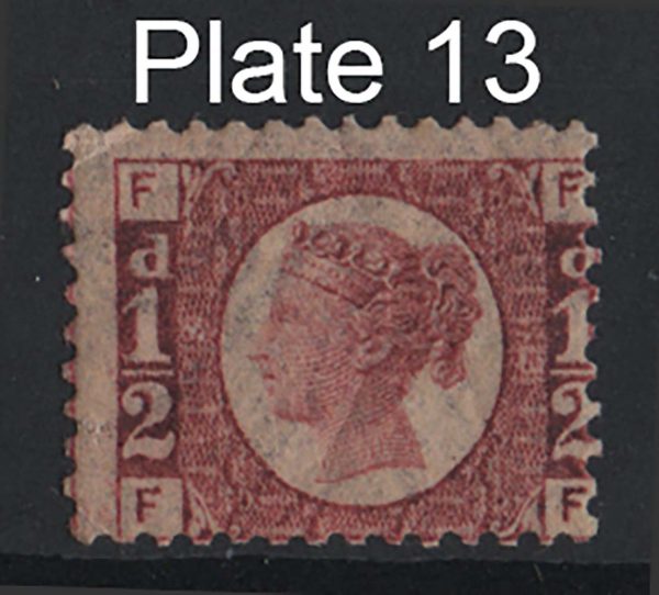 GB 1870 ½d plate 13 vf mint