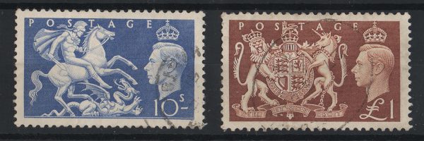 GB 1951 Festival 10s, £1 vfu