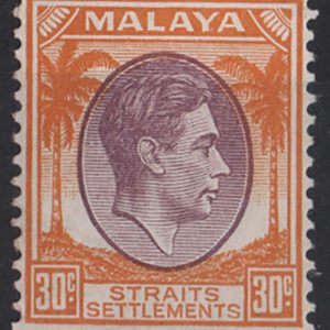 Malaya - Straits 1937 30c dull purple & orange sg287, f mint