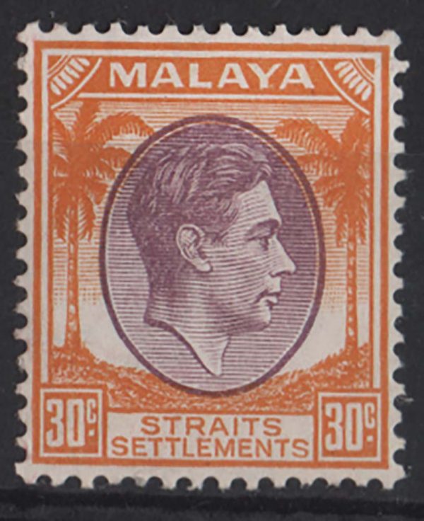 Malaya - Straits 1937 30c dull purple & orange sg287, f mint