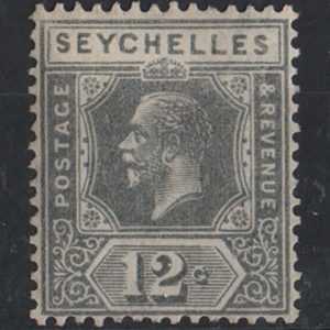 Seychelles 1921 12c grey Die I, sg107a, f mint