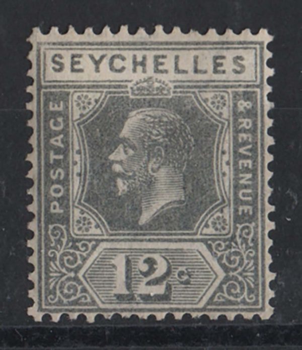 Seychelles 1921 12c grey Die I, sg107a, f mint