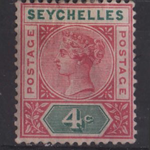 Seychelles 1890 4c carmine & green, Die I, sg2, mint