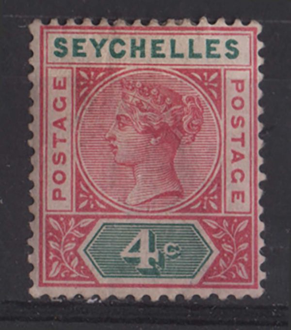 Seychelles 1890 4c carmine & green, Die I, sg2, mint