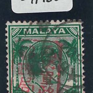 Malaya 1942 red single frame chop type H on 2c Straits fu sgJ147var, BPA cert