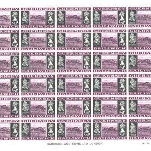 Guernsey 1969 ½d r4/2 nick in frame V270 (listed in SG variety cat), um 2x plate