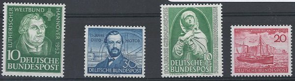 Germany 1952 Luther - Heligoland sg1075-8 f mint c£75 ‡