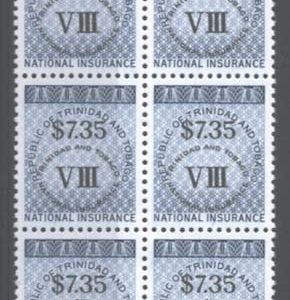 #1114 Trinidad & Tobago 1960 $7.35 National Insurance bluish greyish & black