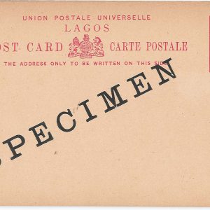 Lagos 1902 1d carmine Postal Card H&G9 ovpt 'specimen' unused