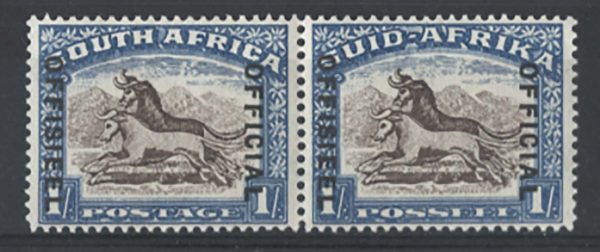 South Africa 1935 1s Wildebeest Officials sgO25 f mint cat £80