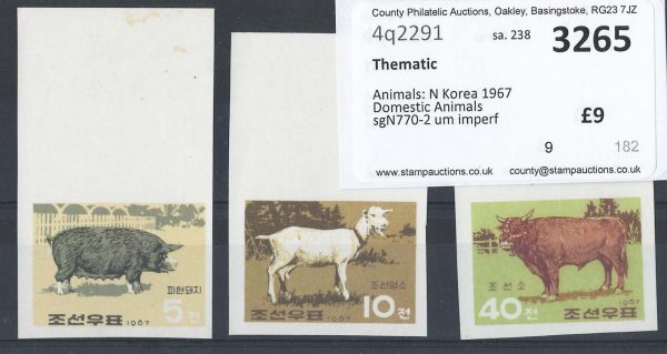 N Korea  Animals: N Korea 1967 Domestic Animals sgN770-2 um imperf ‡