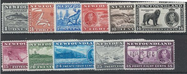 Newfoundland 1937 Additional Coronation set sg257-67 f mint c£60