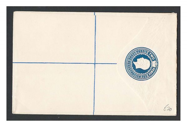 Sierra Leone 1912 2d Registered Envelope HG3 fine unused