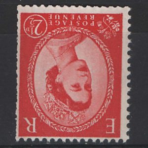 GB 1960 2½d 2 band wmk inverted um trimmed perfs one edge